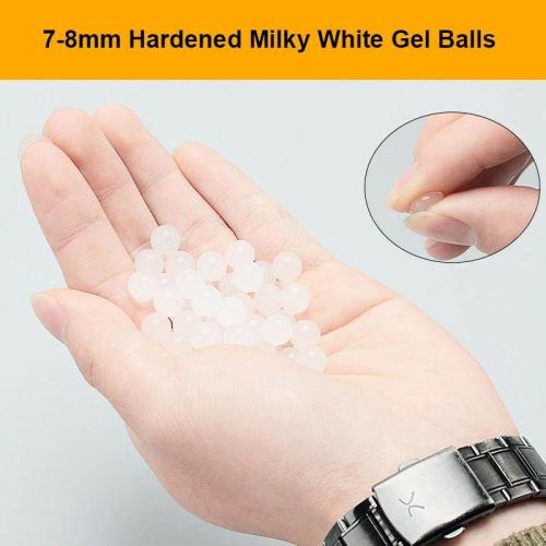 Hard Milky White Gel Balls with Bullet Bottle