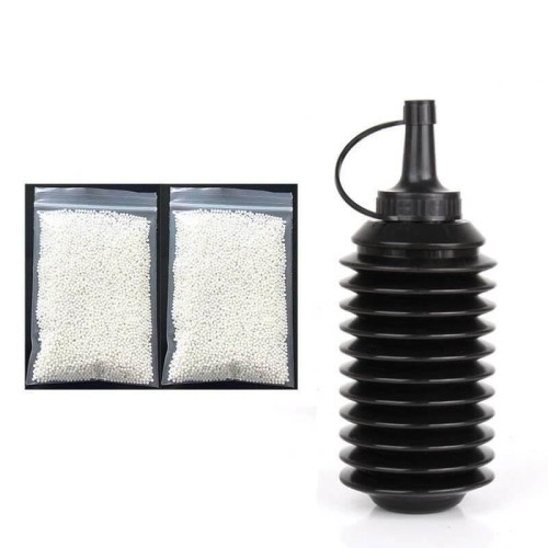 Hard Milky White Gel Balls with Bullet Bottle