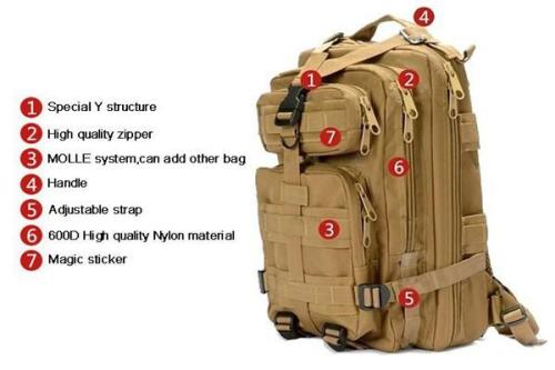3P Military Tactical Backpack 35L