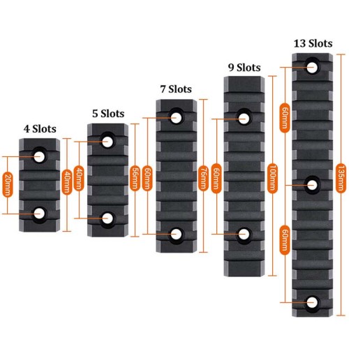 Keymod Metal Picatinny Section Rail 4/5/7/9/13 Slot