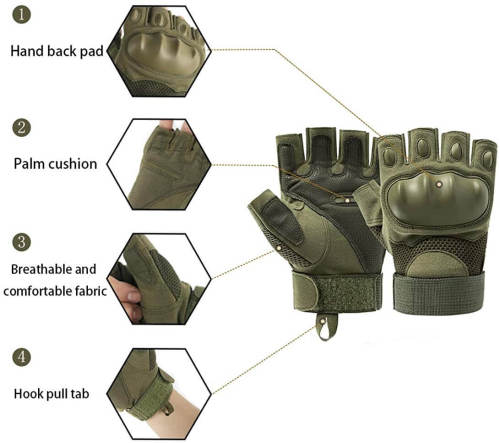 Motorcycle Gloves Hard Fingerless Training Cycling Climbing Outdoor Hunting