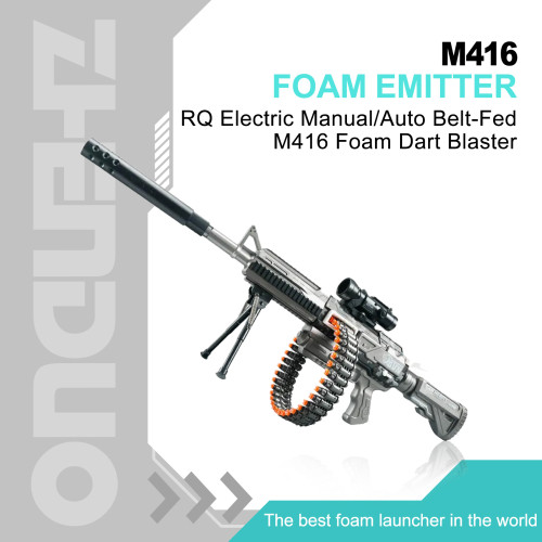RQ Electric Manual/Auto Belt-Fed M416 Foam Dart Blaster